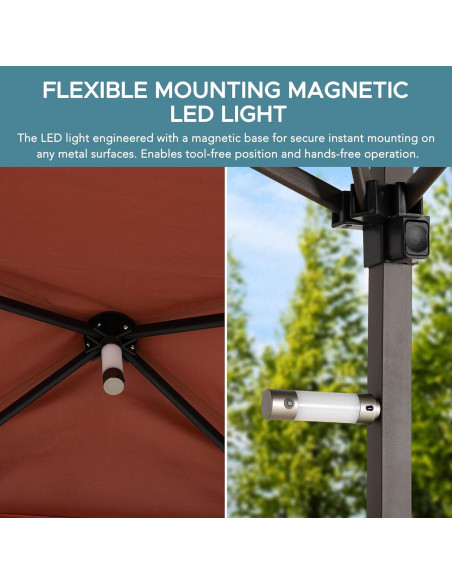 Gazebo Pop-Up Sunjoy 250x160cm con Luz LED y Altura Ajustable