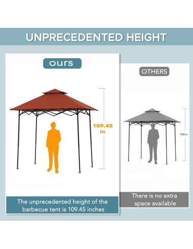 Gazebo Pop-Up Sunjoy 250x160cm con Luz LED y Altura Ajustable