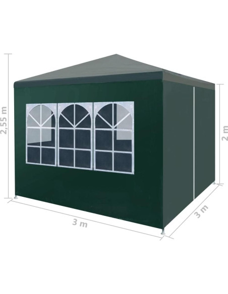 Carpa de Fiesta KCCKOM 2.99m x 2.99m Verde Resistente al Agua