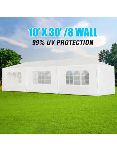 Carpa de Fiesta 3.05x9.14m F Fellie Cover Impermeable 8 Paredes