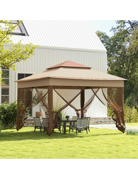 Carpa Plegable QiMaieeUSA 3x3m con Red Desmontable para Jardín