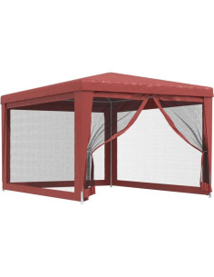 Carpa de Fiesta GROSERY 3x4m con 4 Paredes Laterales Malla Roja 2