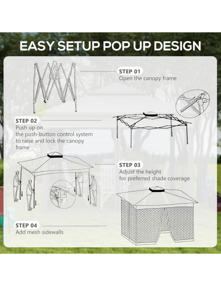 Carpa Plegable AnhuaUSA 3x3m con Red Desmontable para Jardín