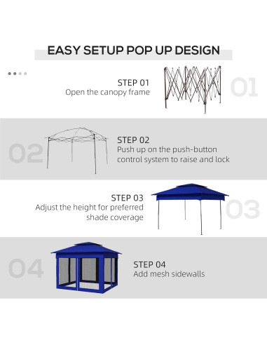 Carpa Plegable AnhuaUSA 3.25x3.25m para Patio Exterior