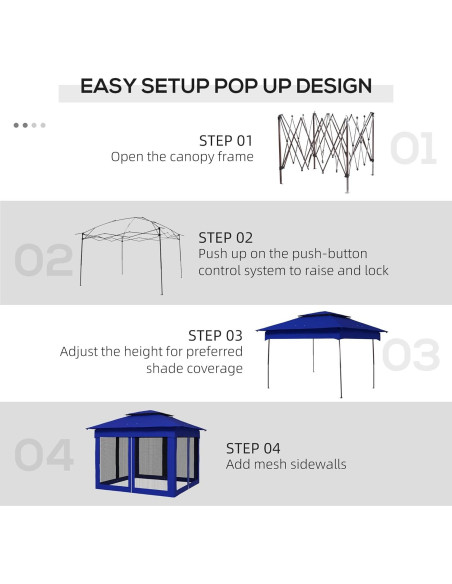 Carpa Plegable AnhuaUSA 3.25x3.25m para Patio Exterior