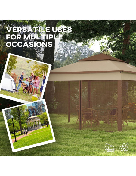 Carpa Plegable AnhuaUSA 3x3m con Red Desmontable para Jardín