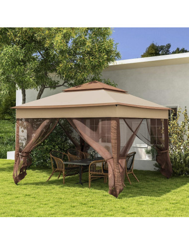 Carpa Plegable AnhuaUSA 3x3m con Red Desmontable para Jardín
