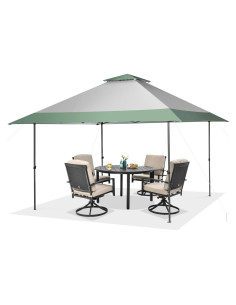 Carpa Plegable Tangkula 13x13 ft Verde, 10 Personas, UPF 50+