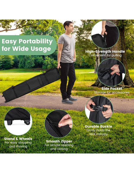 Carpa Plegable Tangkula 13x13 ft Verde, 10 Personas, UPF 50+