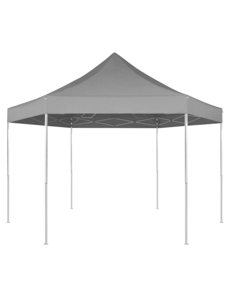 Marquesina Plegable Hexagonal KTHLBRH 3.6m x 3.1m Gris