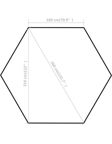 Marquesina Plegable Hexagonal KTHLBRH 3.6m x 3.1m Gris