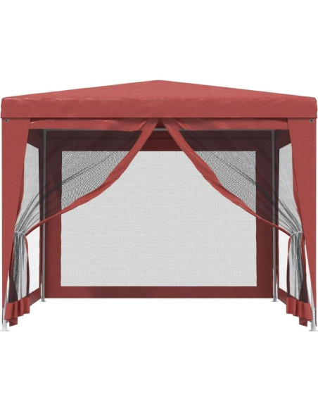 Carpa de Fiesta ANYCHOLE 3x3m con 4 Paredes de Malla Roja