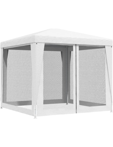 Carpa de Fiesta ANYCHOLE 2.5m x 2.5m Blanca con Paredes de Malla