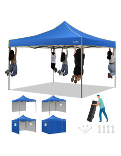 Carpa Pop Up HOTEEL 3x3m Azul Impermeable con Paredes Laterales