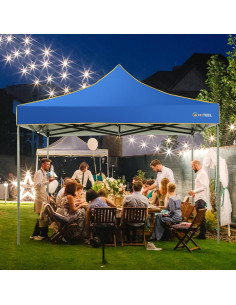 Carpa Pop Up HOTEEL 3x3m Azul Impermeable con Paredes Laterales 2