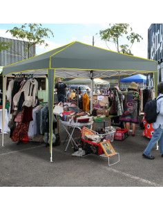 Carpa Plegable COBIZI 10x10 Gris con 4 Paredes Laterales 2