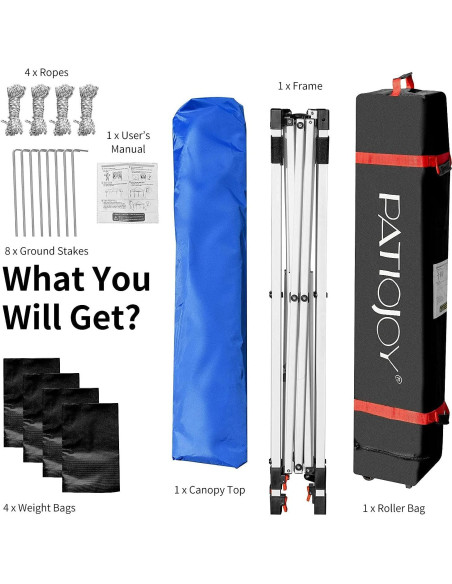 Carpa Plegable Tangkula 2x2m Ajustable Azul Impermeable