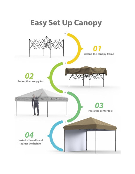Carpa Instantánea Portátil GOCAPTAIN 3x3m con Paredes Laterales