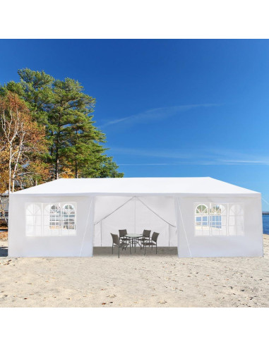 Carpa de Fiesta Exterior Vasitelan 3x9m Impermeable con 8 Paredes