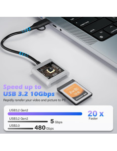 Lector de tarjetas CFexpress Tipo B Veeloon USB 3.2 10Gbps 2