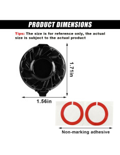 Cubierta de Botón de Inicio DUSCOKE Negro Mate 4.34x3.96cm 2