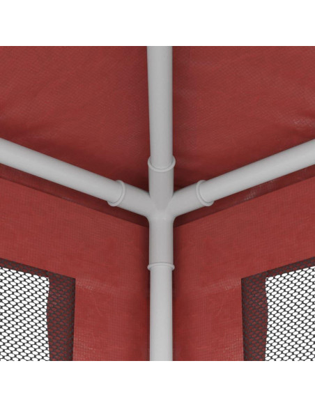 Carpa de Fiesta GROSERY 3x3m con 4 Paredes Laterales Malla Roja
