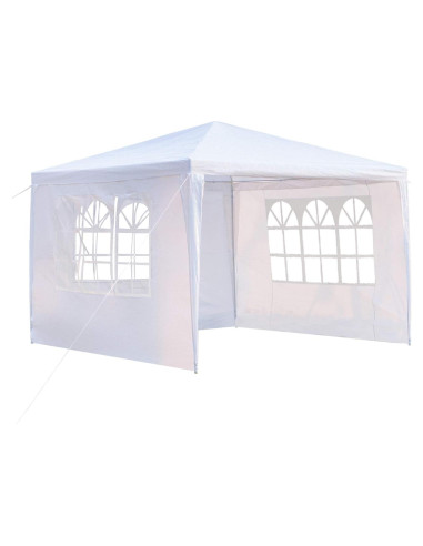 Toldo Gazebo ROXTAK 3x3m Impermeable con 3 Paredes Laterales