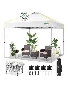 Carpa Plegable 10x10 COBIZI Blanca Impermeable con Ventilación