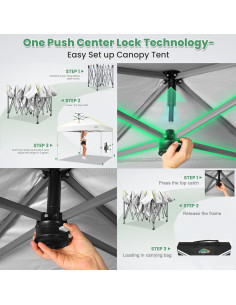 Carpa Plegable 10x10 COBIZI Blanca Impermeable con Ventilación 2