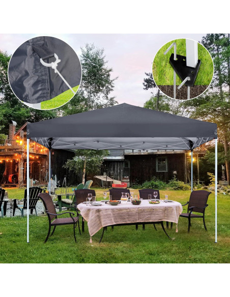 Carpa Plegable ZENY 3x3m Gris Impermeable con Altura Ajustable