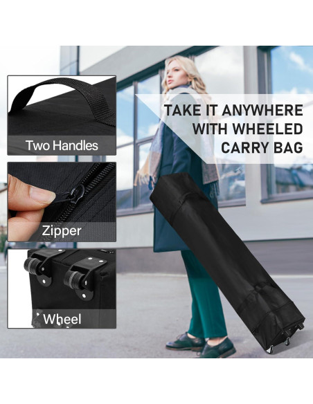 Carpa Plegable ZENY 3x3m Gris Impermeable con Altura Ajustable