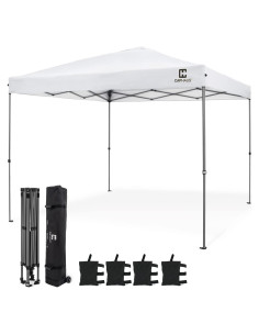 Carpa Plegable CAPHAUS 3x3m Blanca, Resistente y Portátil