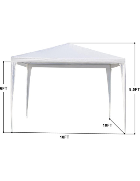 Toldo de Jardín YUSHUREN Blanco 3x3m Impermeable para Eventos