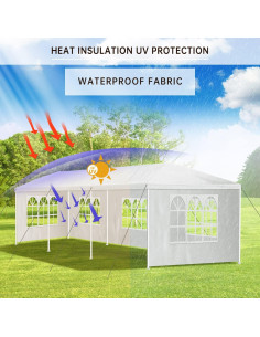 Carpa Canopy Dopinmin 9.14x3.05m Blanca Impermeable 5 Paredes 2