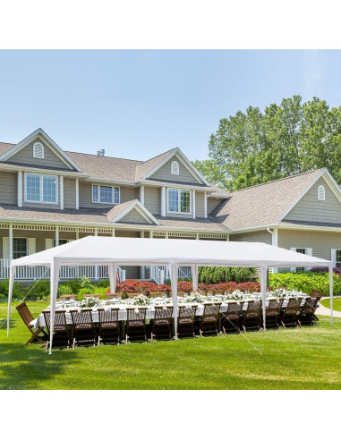 Carpa de Fiesta Exterior Blanca 9.14x3.05x2.59m Impermeable