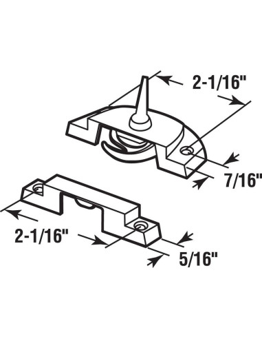 Cerradura de Sash Prime-Line F 2588 para Ventanas de Vinilo
