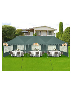 Carpa de Fiesta COBIZI 10x3m Impermeable con Paredes Laterales