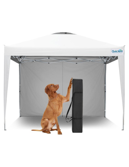 Carpa Plegable Quictent 10x10 con Pared Lateral Blanca