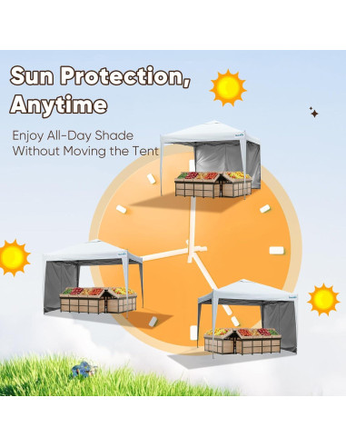 Carpa Plegable Quictent 10x10 con Pared Lateral Blanca