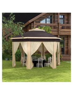 Gazebo Pop-Up Hexagonal Cattino 3.96x3.96m con Malla