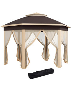 Gazebo Pop-Up Hexagonal Cattino 3.96x3.96m con Malla 2