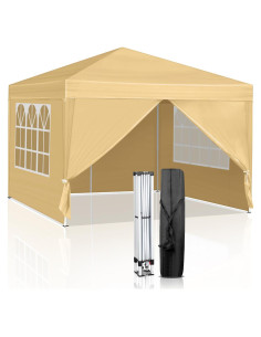 Carpa Plegable 3x3m MELOSHM Impermeable con 4 Paredes