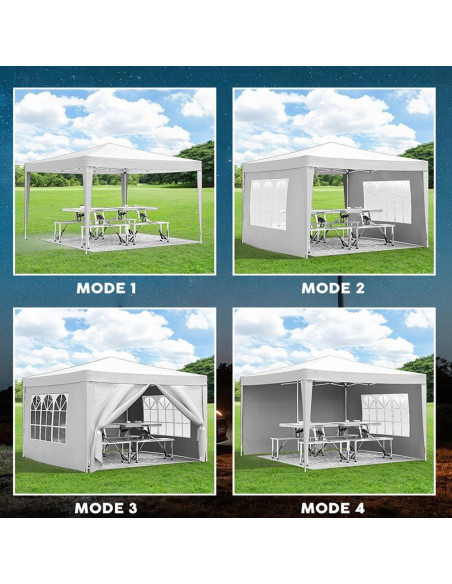 Carpa Plegable 3x3m AnhuaUSA con 4 Paredes Removibles