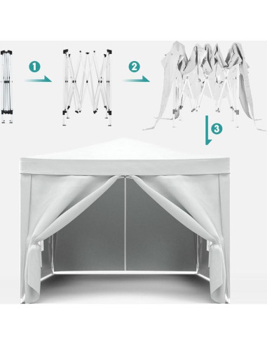 Carpa Plegable 3x3m AnhuaUSA con 4 Paredes Removibles