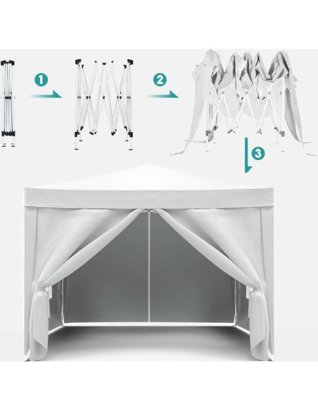 Carpa Plegable 3x3m AnhuaUSA con 4 Paredes Removibles