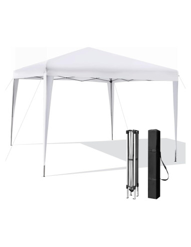 Carpa Plegable Tangkula 3 Alturas 10x10 Pies Blanca para Exterior