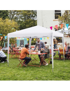 Carpa Plegable Tangkula 3 Alturas 10x10 Pies Blanca para Exterior 2