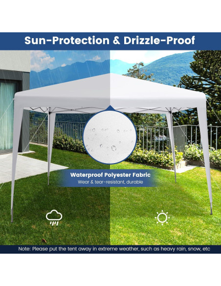 Carpa Plegable Tangkula 3 Alturas 10x10 Pies Blanca para Exterior