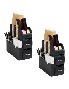 Organizador de Café y Tazas Mind Reader, Juego de 2, Negro