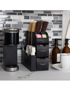 Organizador de Café y Tazas Mind Reader, Juego de 2, Negro 2